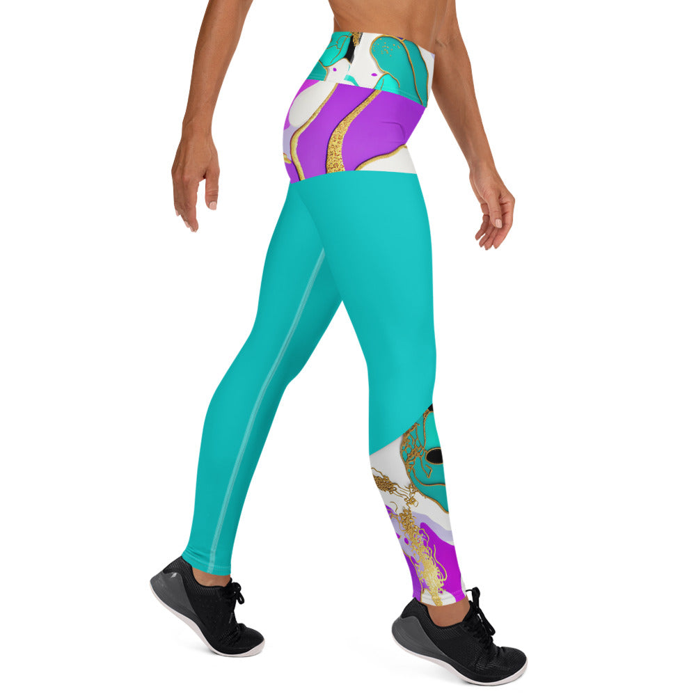Arty Yoga Pants. Gym or Workout High Waist Leggings. "Artz" Streetwear by WickedYo.